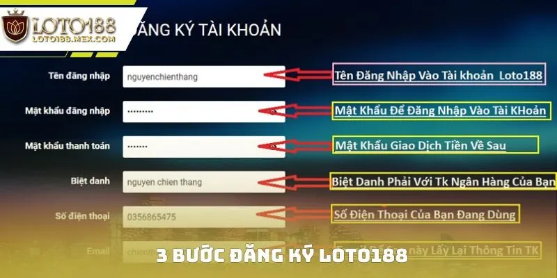 3 bước đăng ký Loto188